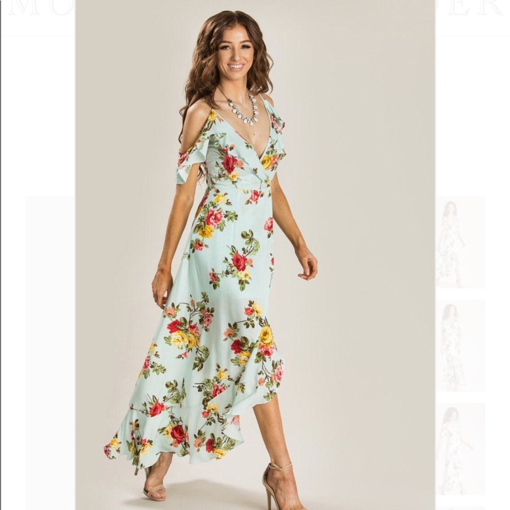 Mint Floral Maxi Dress